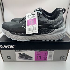 Hi-Tec Women Trail Shoes Size 11 Black Breathable Mesh Lace Up NEW NIB